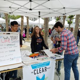 Booth at the SF March for Science. Over 100 people stopped by our photobooth to tell us why they loved science (see Facebook for pictures).