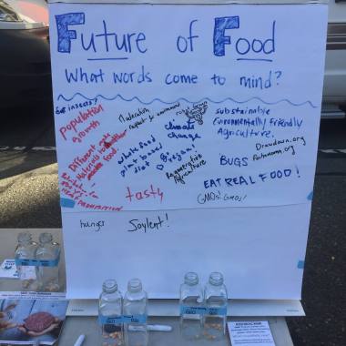 Community members of all ages added their ideas to what they think the future of food looked like.