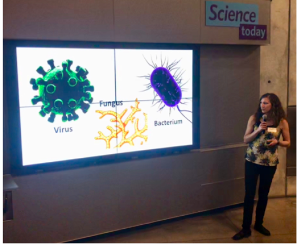 Becky gives a plant pathology talk at the Cal Academy of Science's Nightlife.